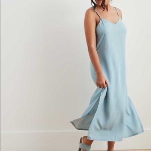 Aerie Chambray Midi Slip Dress